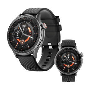 2025 Premium Smart Watch 1.43 Inch HD Round Fitness Tracker Bluetooth Calling Heart Rate Monitor Waterproof 3ATM For Running Gym Hiking Outdoor A (Color: BLACK)